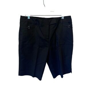 Anne Klein Black Bermuda Shorts Womens 10P Petite Tailored Casual preppy